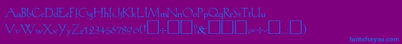 KochPlain-fontti – siniset fontit violetilla taustalla