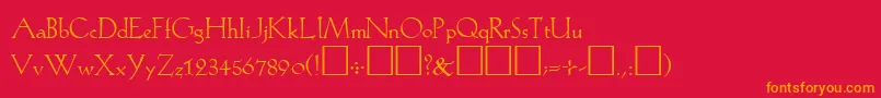 KochPlain Font – Orange Fonts on Red Background