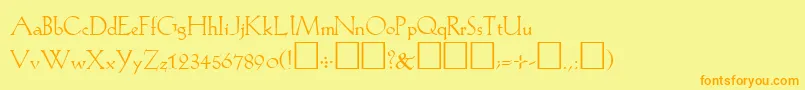 KochPlain Font – Orange Fonts on Yellow Background