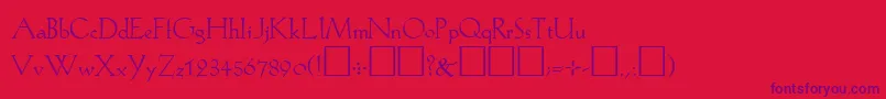 KochPlain Font – Purple Fonts on Red Background