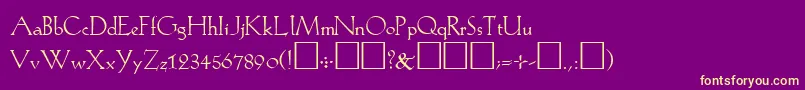 KochPlain Font – Yellow Fonts on Purple Background