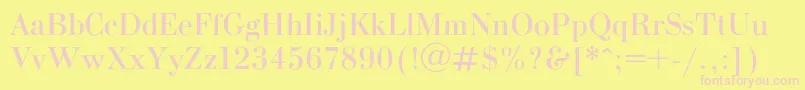 BodoniN Font – Pink Fonts on Yellow Background
