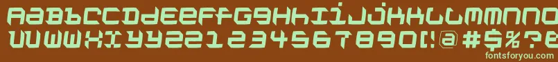 Шрифт Vandoesburgbrokenfs – зелёные шрифты на коричневом фоне