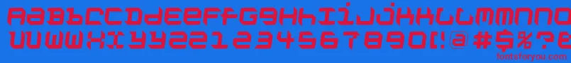 Vandoesburgbrokenfs Font – Red Fonts on Blue Background