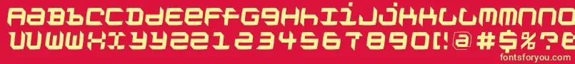 Fonte Vandoesburgbrokenfs – fontes amarelas em um fundo vermelho
