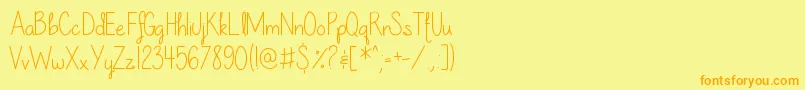 OurLilSecretForever Font – Orange Fonts on Yellow Background