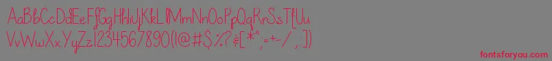 OurLilSecretForever Font – Red Fonts on Gray Background