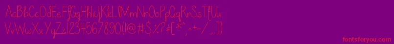 OurLilSecretForever Font – Red Fonts on Purple Background