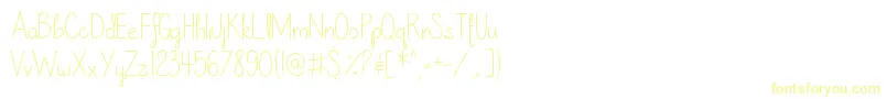 Fonte OurLilSecretForever – fontes amarelas em um fundo branco