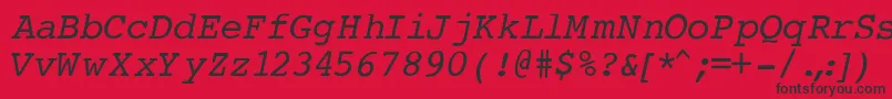 フォントCourierNormalItalic – 赤い背景に黒い文字