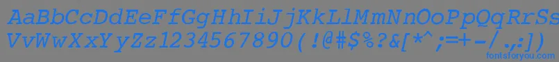 CourierNormalItalic Font – Blue Fonts on Gray Background