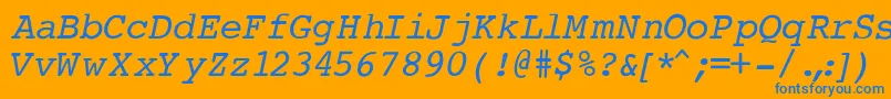fuente CourierNormalItalic – Fuentes Azules Sobre Fondo Naranja