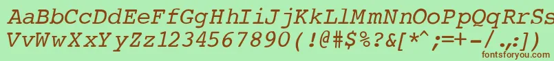fuente CourierNormalItalic – Fuentes Marrones Sobre Fondo Verde