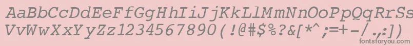 CourierNormalItalic Font – Gray Fonts on Pink Background