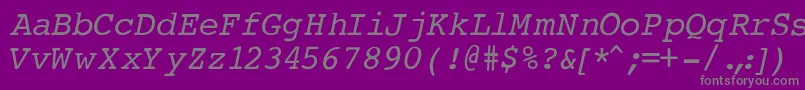 Шрифт CourierNormalItalic – серые шрифты на фиолетовом фоне