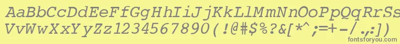 フォントCourierNormalItalic – 黄色の背景に灰色の文字