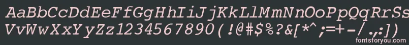 フォントCourierNormalItalic – 黒い背景にピンクのフォント