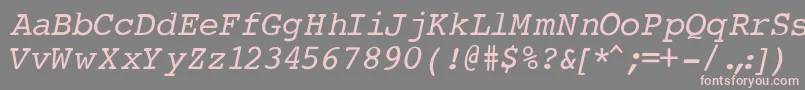 CourierNormalItalic Font – Pink Fonts on Gray Background