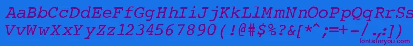 Подробнее о шрифте CourierNormalItalic Шрифт CourierNormalItalic – фиолетовые шрифты на синем фоне