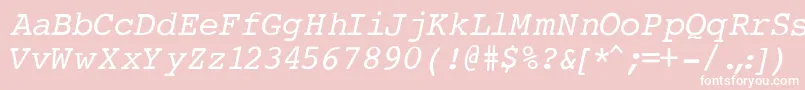 CourierNormalItalic Font – White Fonts on Pink Background