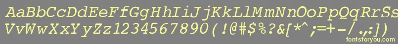 CourierNormalItalic Font – Yellow Fonts on Gray Background