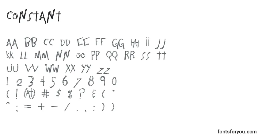 Schriftart Constant – Alphabet, Zahlen, spezielle Symbole