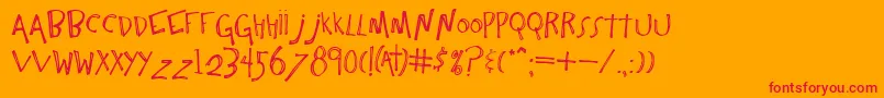 Constant Font – Red Fonts on Orange Background