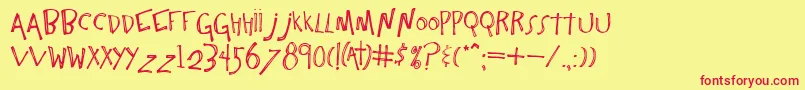 Constant Font – Red Fonts on Yellow Background