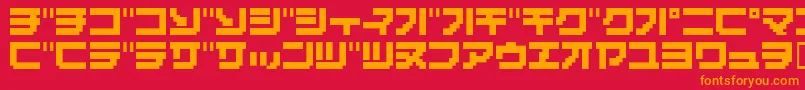 フォントMassive10K – 赤い背景にオレンジの文字