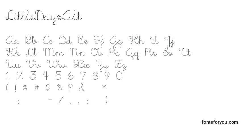 LittleDaysAlt-fontti – aakkoset, numerot, erikoismerkit