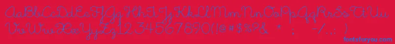 LittleDaysAlt Font – Blue Fonts on Red Background