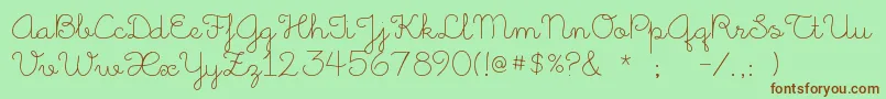 LittleDaysAlt Font – Brown Fonts on Green Background