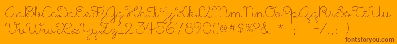 LittleDaysAlt Font – Brown Fonts on Orange Background