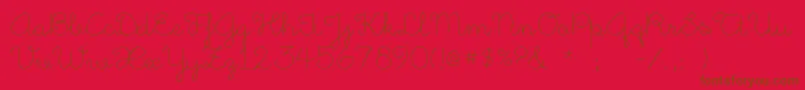 LittleDaysAlt Font – Brown Fonts on Red Background