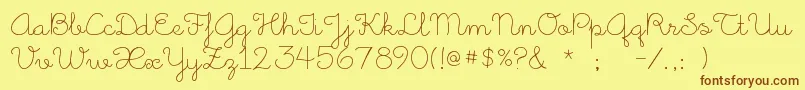LittleDaysAlt Font – Brown Fonts on Yellow Background