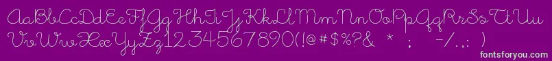 LittleDaysAlt Font – Green Fonts on Purple Background