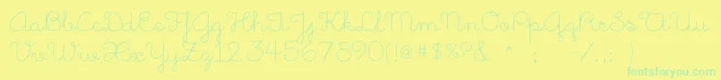LittleDaysAlt Font – Green Fonts on Yellow Background
