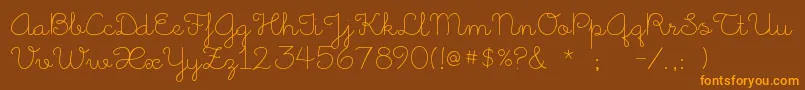 LittleDaysAlt Font – Orange Fonts on Brown Background