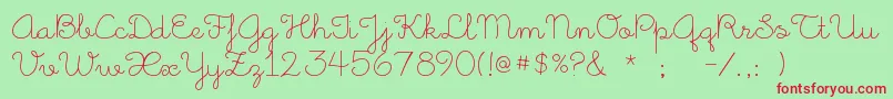 LittleDaysAlt Font – Red Fonts on Green Background