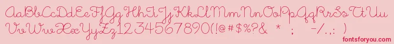 LittleDaysAlt Font – Red Fonts on Pink Background