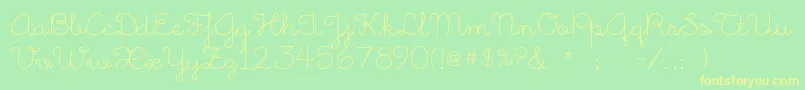 LittleDaysAlt Font – Yellow Fonts on Green Background