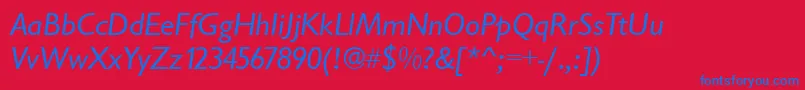 GarrisonSansItalic Font – Blue Fonts on Red Background