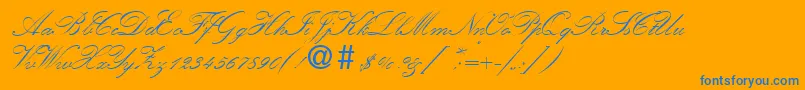 KremlinscripttwoRegular Font – Blue Fonts on Orange Background