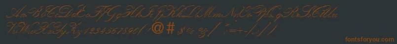 KremlinscripttwoRegular Font – Brown Fonts on Black Background