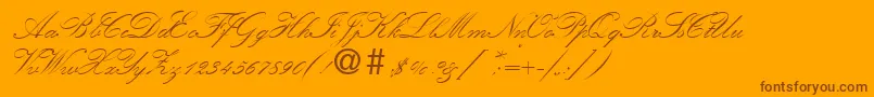 KremlinscripttwoRegular Font – Brown Fonts on Orange Background