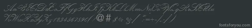 KremlinscripttwoRegular Font – Gray Fonts on Black Background