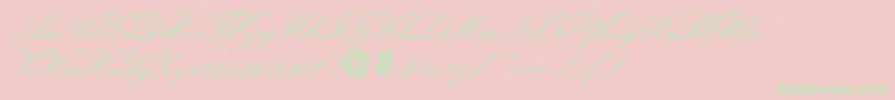 KremlinscripttwoRegular Font – Green Fonts on Pink Background