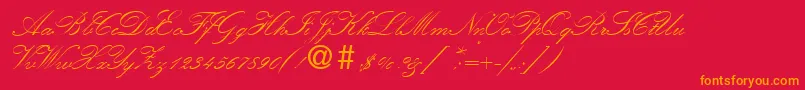 KremlinscripttwoRegular Font – Orange Fonts on Red Background
