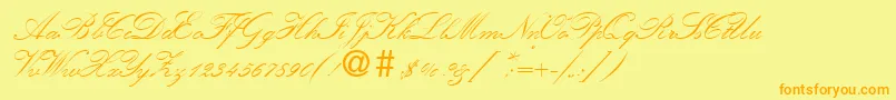 KremlinscripttwoRegular Font – Orange Fonts on Yellow Background