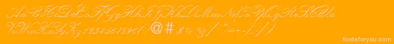 KremlinscripttwoRegular Font – Pink Fonts on Orange Background
